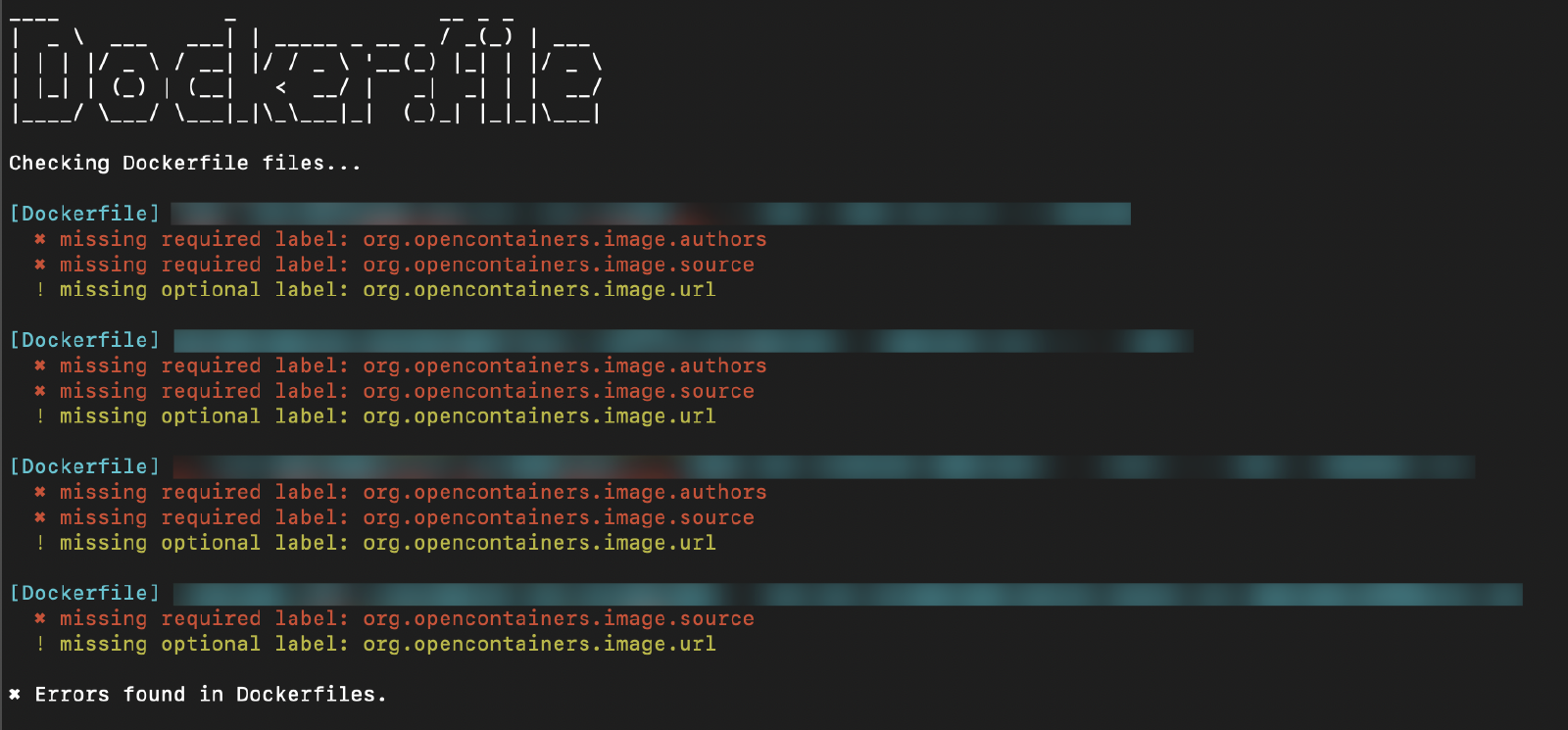 Check Dockerfile